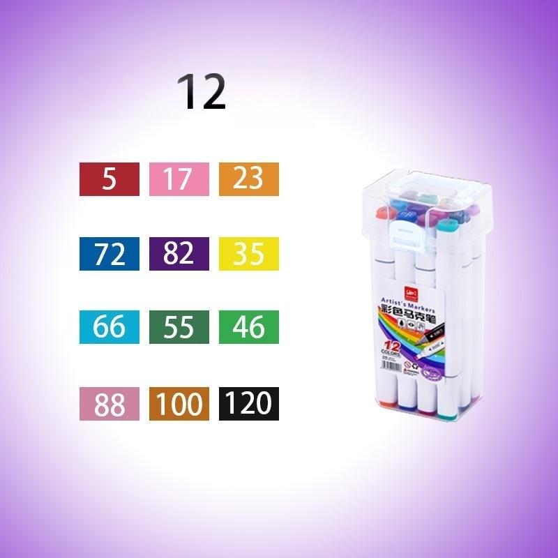

Набір маркерів з подвійною головкою, коробка для кольорових маркерів, бочка маркера для фарбування алкогольним маслом оптом 12