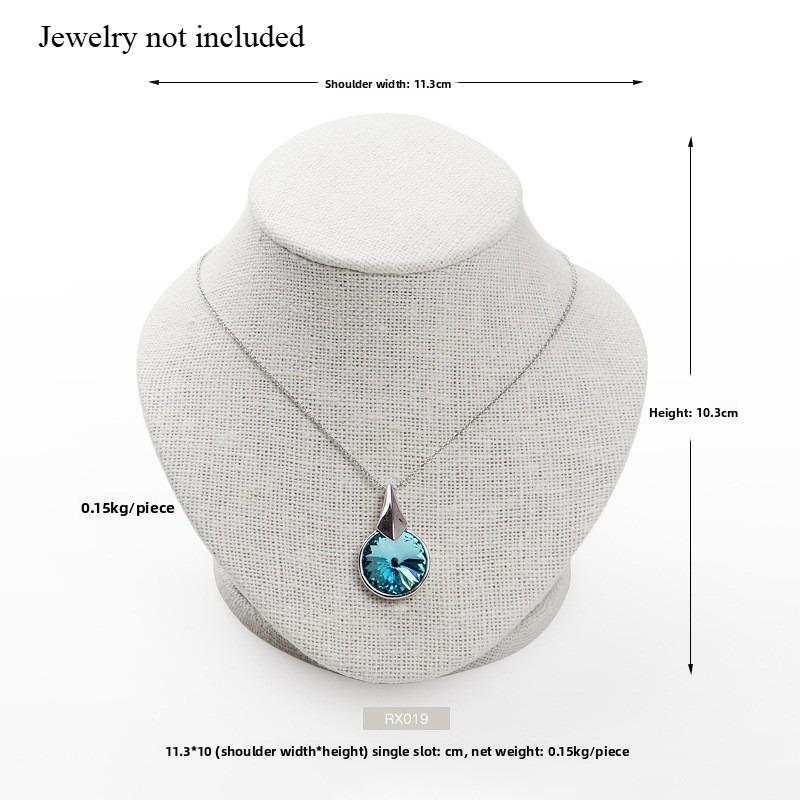 

Korean Style Linen Bust Display Stand Heart Shape Necklace Holder Mannequin Neck Stand