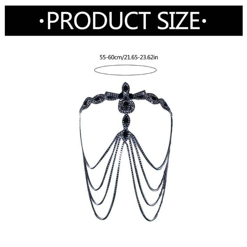 Black Rhinestones Mask for Women Luxurious and Mysterious Costume Headwear Comfortable Party Accessory