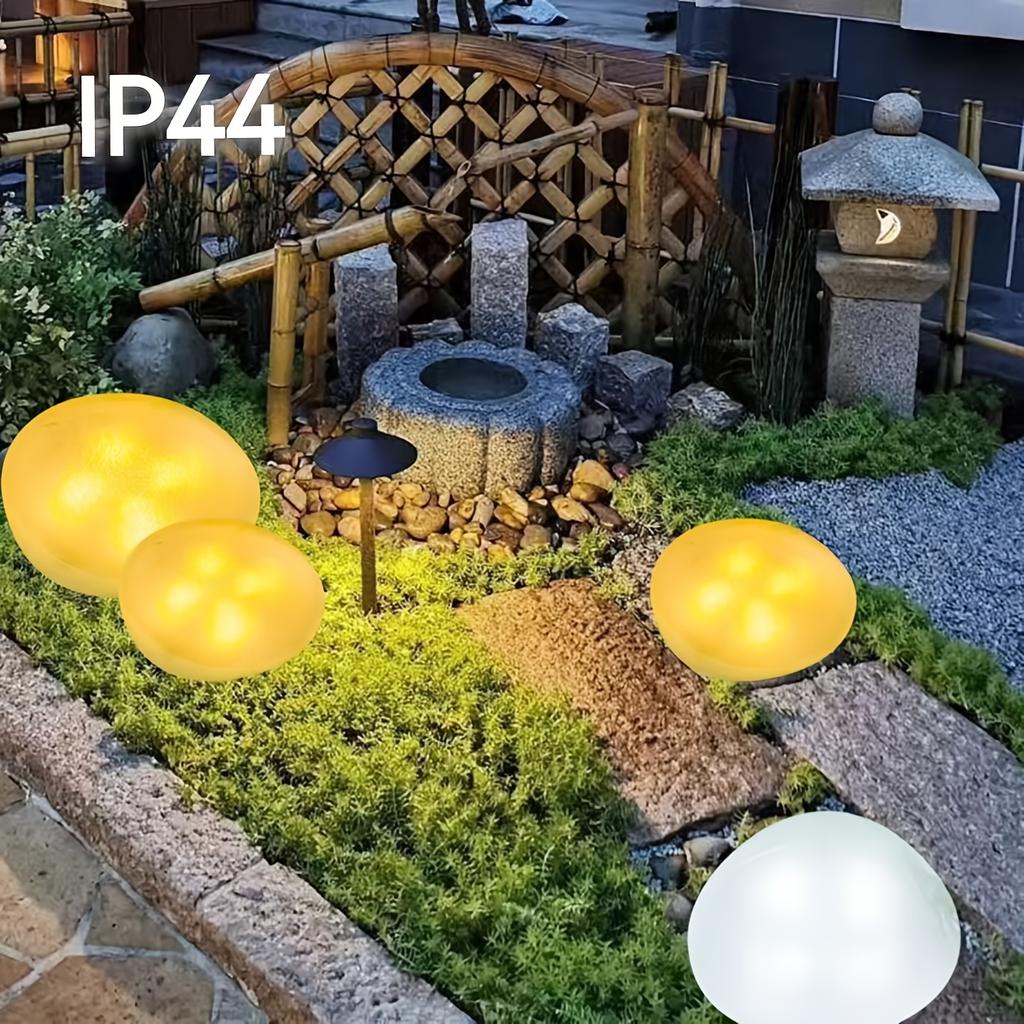 IP44 Solar-Powered Stone-Like Lanterns - Energy-Efficient Pathway Lights for Garden, Lawn, and Villa Decor, Outdoor Solar Lights, Solar Outdoor Lights