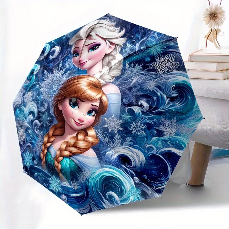 Elsa,Anna Automatic Opening and Closing Umbrella - 8-rib Folding Design, Lightweight and Portable, Suitable for Daily Business Use, Pocket-f