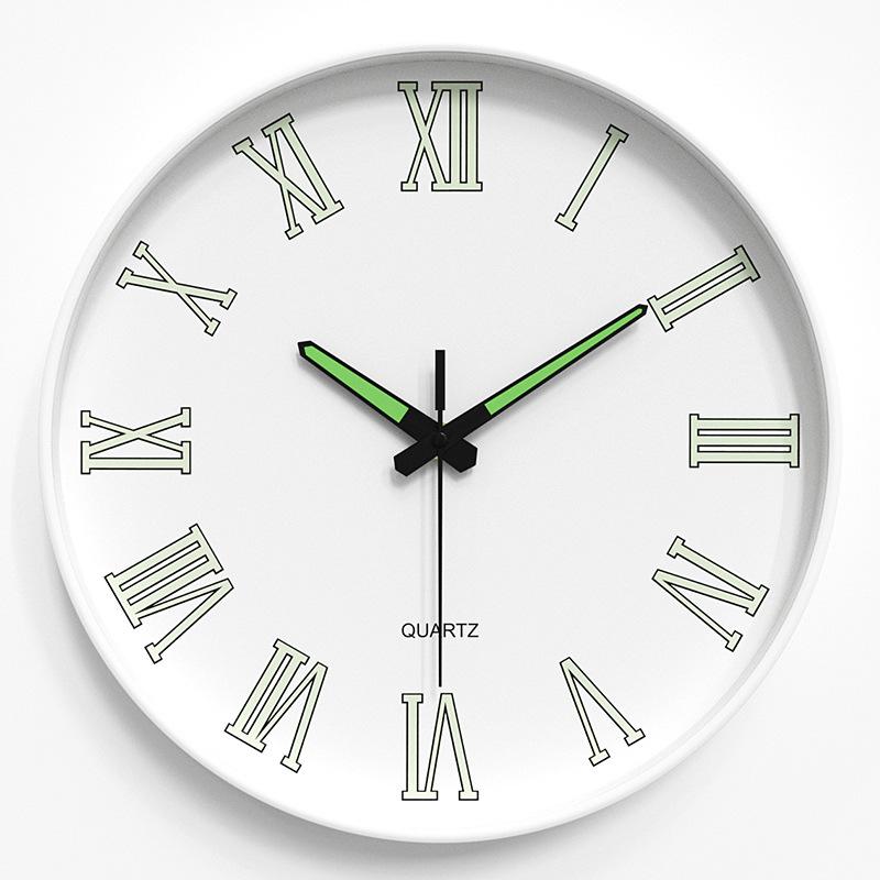 Luminous Wall Clock Silent Clock Home Living Room Clock Wall Hanging Simple Quartz Clock Cloc 25CM