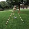1PC Outdoor Stainless Steel Picnic Tripod Adjustable Can Hanger Convenient and Easy To Set Up Camping Campfire Barbecue.