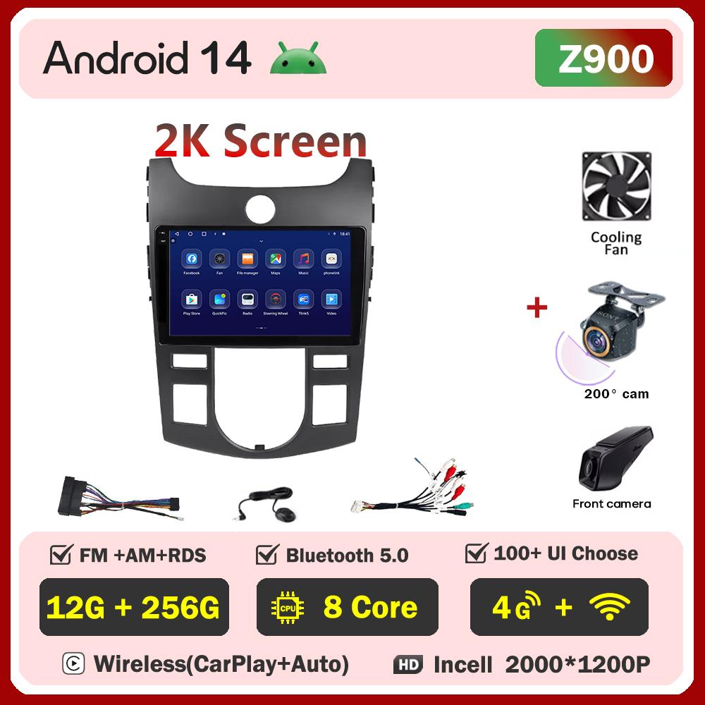 For KIA Forte Cerato 2 Porte Koup 2008-2014  Carplay Auto Screen Wireless Android Auto Car Intelligent Systems AutoMotive 8 Core