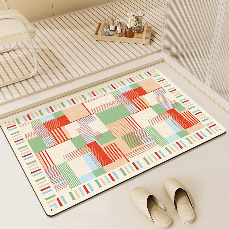 Toilet Moisture-wicking Slip-resistant Mat Toilet Shower Door Mat Floor Mat Simple Bathroom Mat Diatom Mud Cushion
