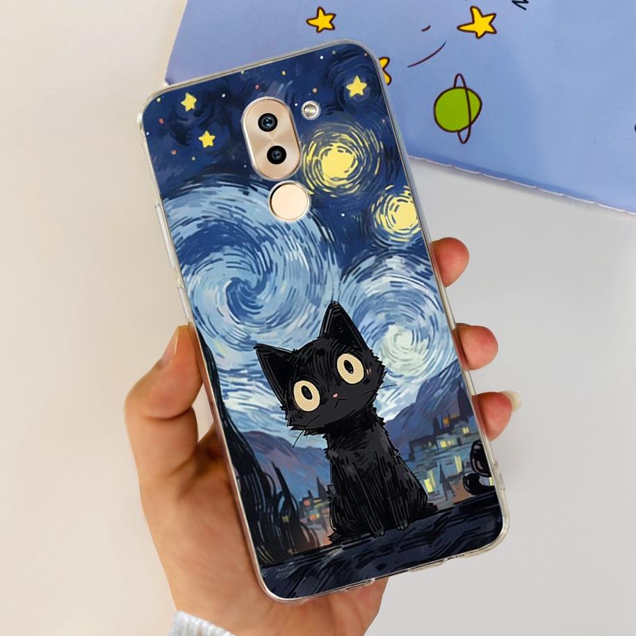 For Honor 6X Case BLN-AL10 BLL-L22 BLN-L21 Cover Fashion Flower Clear Silicone Soft Funda For Huawei Mate 9 Lite GR5 2017 Bumper