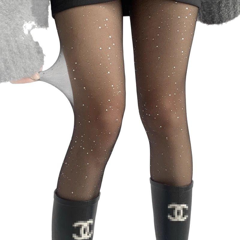 Nachtclub Glänzende Strumpfhose Leggings Funkelnd Weiß Seide Slim JK Babes Fleisch Pailletten bling