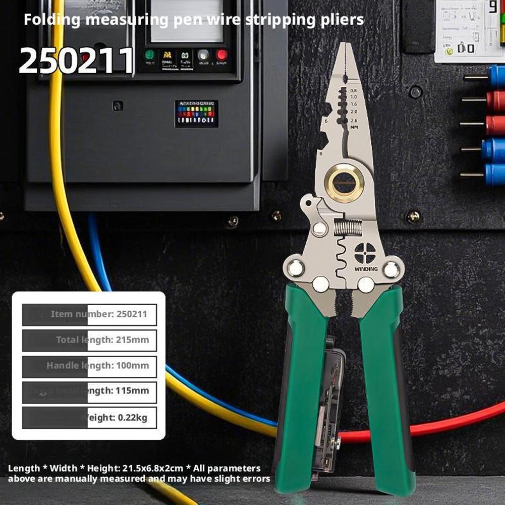 Multi-Function Foldable Voltage Tester Wire Stripper Pliers, Household Specific Electrical Pliers For Wires Cutting Crimping New