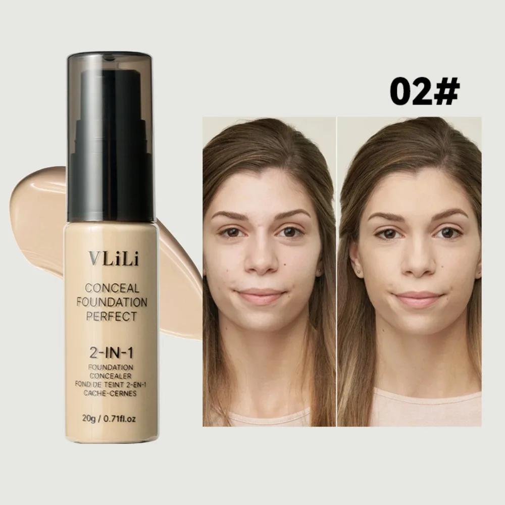 New Waterproof Liquid Foundation Matte Oil-Control Face Foundation Cream Creamy Texture Full Coverage Foundation Concealer Cream