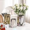 1PC Gold Plated Vase Creative Flower Vase Luxury Aesthetic Room Decoration Ornament for Living Room 3 Sizes