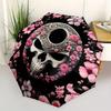1pc Skull Flowers Automatic Open/close Folding Compact Umbrella, 8-Rib Sturdy Canopy, Lightweight Portable, Everyday Use, Gift, Outdoor Umbrella, Trav