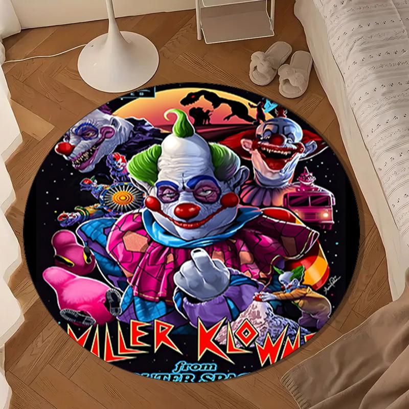 Clown Horror Round Rug for Livingroom,Bedroom, Palyroom, Chair Rug, Area Rug, Circle Carpet, Large Size Fan Christmas Gift