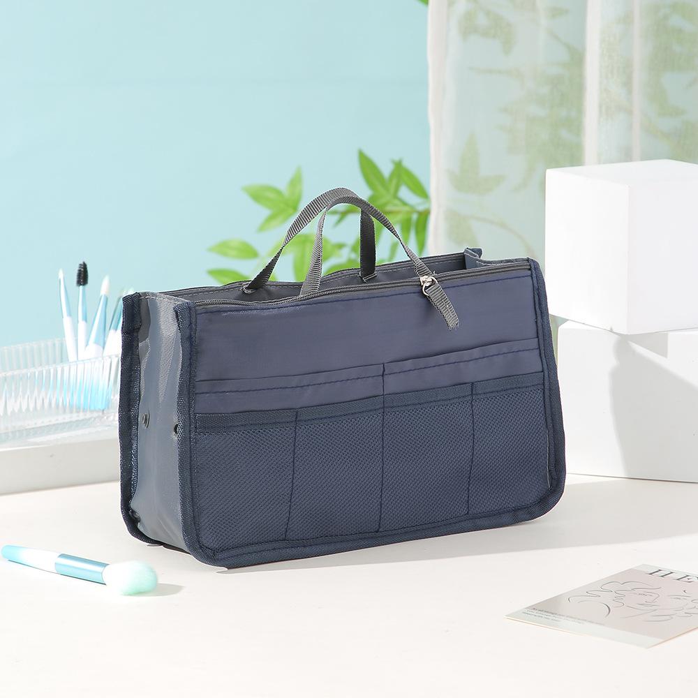 Large Capacity Portable Cosmetic Bag Double Zipper Travel Toiletry Organizer with Handle KTB