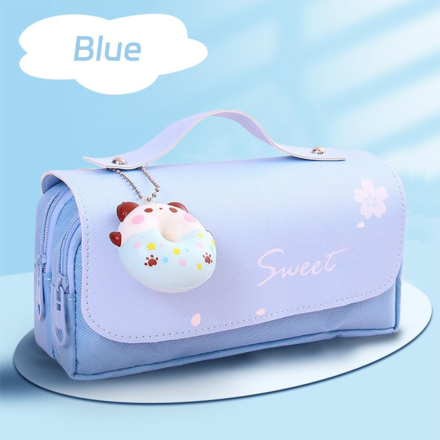 

Kawaii Pencil Case Large Capacity 3 Layers Pouch Waterproof Pu Pen Boxs Holder Organizer Cute School Supplies Stationery