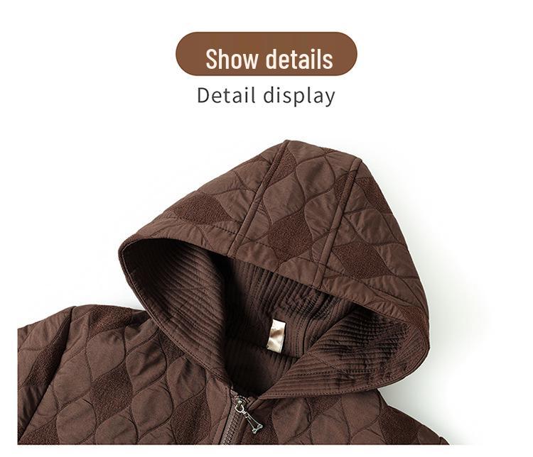 Women's Hooded Trench Coat - Spring/Autumn, Fashionable Loose Fit for Middle-aged and Elderly Moms