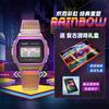 Casio Serie VINTAGE-quadrato retrò metallo piccolo quadrato orologio sportivo colore arcobaleno movimento al quarzo acciaio inossidabile cinturino in tessuto giapponese A1000PRW-1PRD