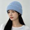 Autumn and winter cute bow simple knitted hat women warm sweet outdoor leisure pullover hat