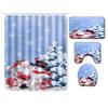 Christmas Bathroom Shower Curtain Four-Piece Combination Floor Mat Bathroom Water Absorbent Non-Slip Door Mat Bedroom Carpet