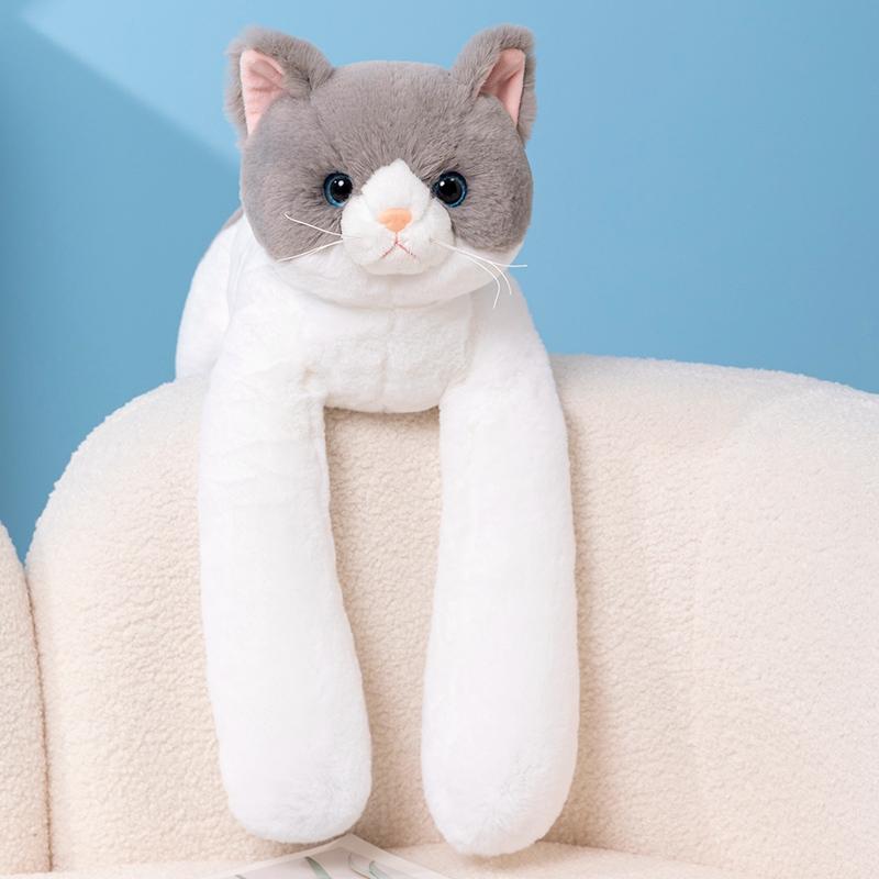 

Enjoyable Tall Superior Quality Weighted Extended Arm Cat Plush Doll Pillow Brown Gray Striped Cat Plush Toy Home Decor Present Designed For Boys about 70cm