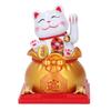 Lucky Cat Statue Automatic Waving Arm Solar Powered Wealth Welcoming Lucky Cat for Present Cash