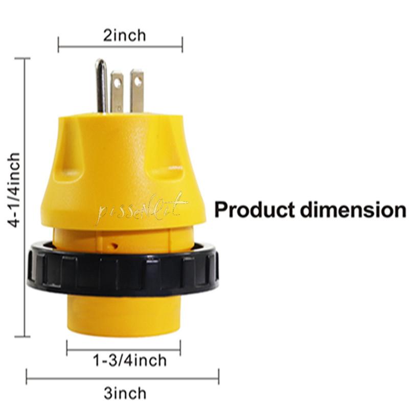 

Адаптер шнура питания 15A Male to 50A Twist Lock Female Plug Connector для RV Camper Car Accessories Car Socket жёлтый