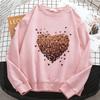 Graphic Love Heart Hoodies Womens Fleece Sweatshirt 90s Fashion Crew Neck Pullover Hoody Casual Female Clothes