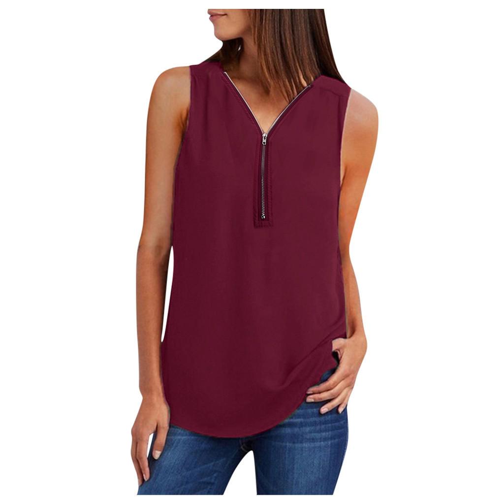 Womens Casual Vest Shirt Ladies V Neck Sleeveless Loose T-shirt Blouse Tee Top