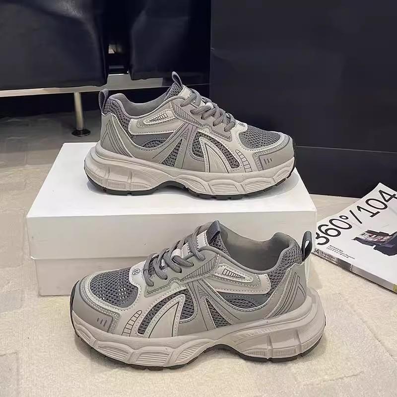 2025 Spring Light Sports Shoes Heightened Thick Soles Heightened Casual Shoes Women's Versatile Mesh Red Dad Shoes Women