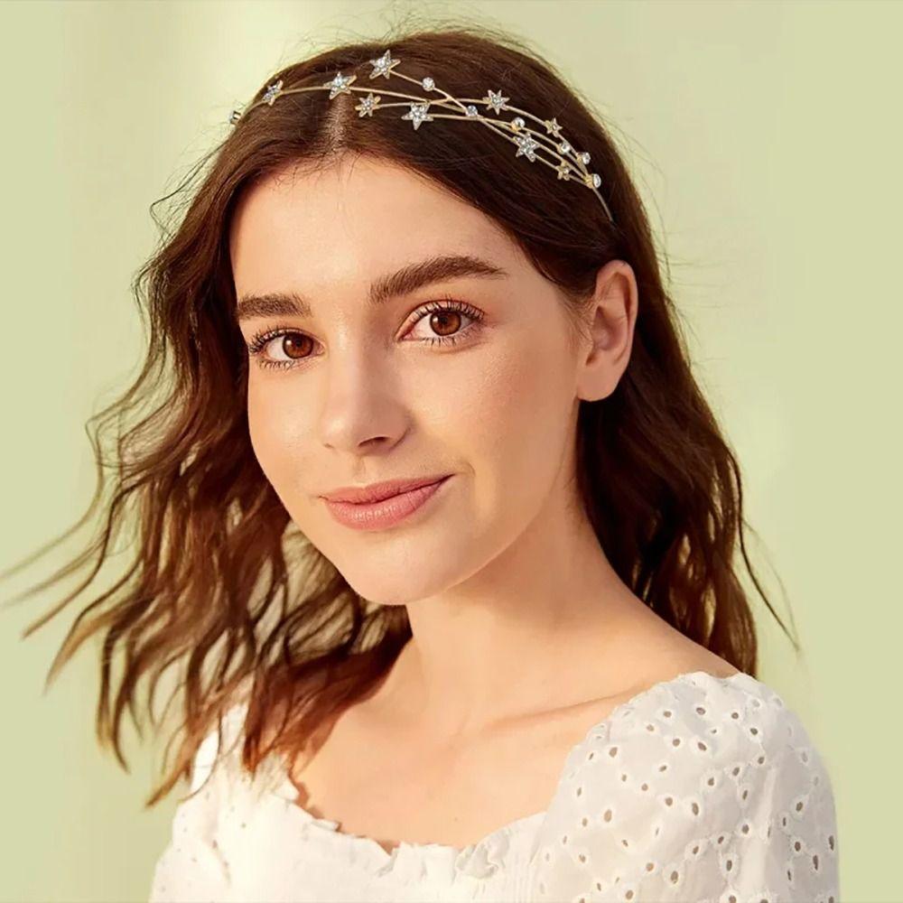 1Pcs Multilayer Pearl Butterfly Women Hairband Metal Hollow Hair Hoop Hair Accessories