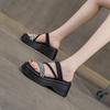 Small Thick-bottomed Cool Slippers Female 2025 Summer New Two Wear Height-increasing Fairy Wind Beach Wear Female Cool Slippers