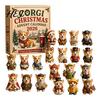 Dog Countdown Box Advent Calendar, 24-Day Christmas Acrylic Ornament Set with Calendar for Kids Mini Figures, Tree Hanging Decor, Gift Lovers