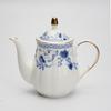 Service à café en porcelaine osseuse Changqi Bleu et Blanc Bord Doré