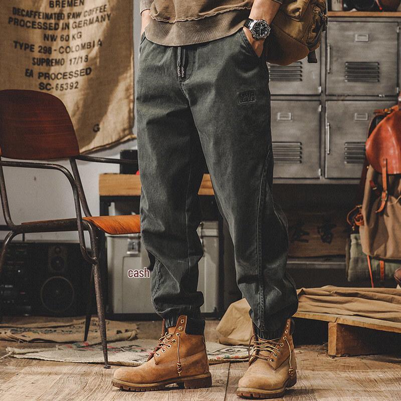 Men s American Retro Loose Workwear Cargo Pants XL