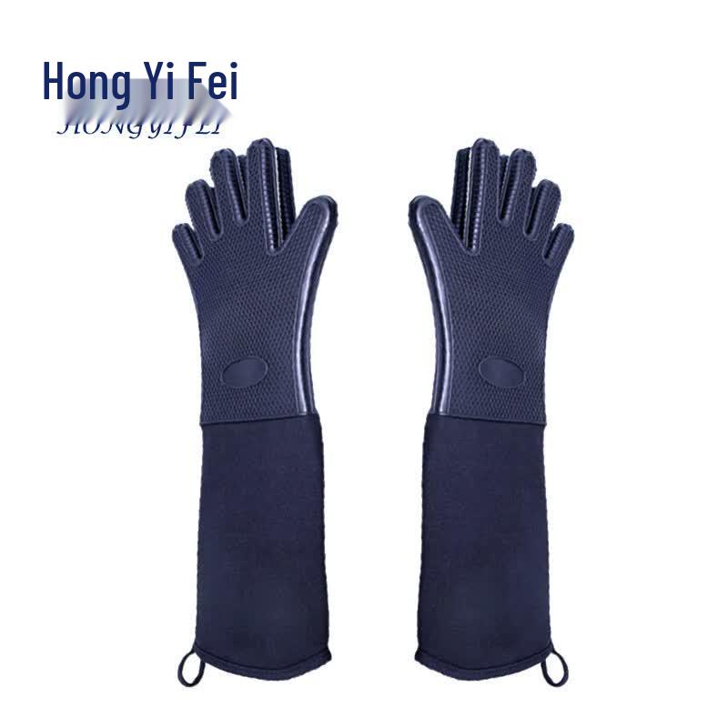 Hongyifei Extra Long Heat Resistant Silicone Work Gloves One Size