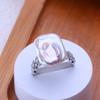 LSOOYH Freshwater Big Baroque Pearl Rings For Women Classic Silver Color Party Ring Anniversary Birthday Gifts