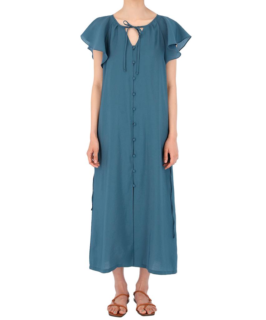 Kamdaun Sheer Long Dress - Blue