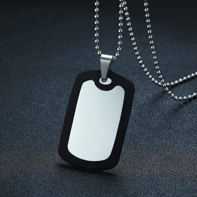 

Vnox Personalize Dog Tag for Men Silicone Stainless Steel Pendant Custom Necklace for Him Valentines Day Promise Gift