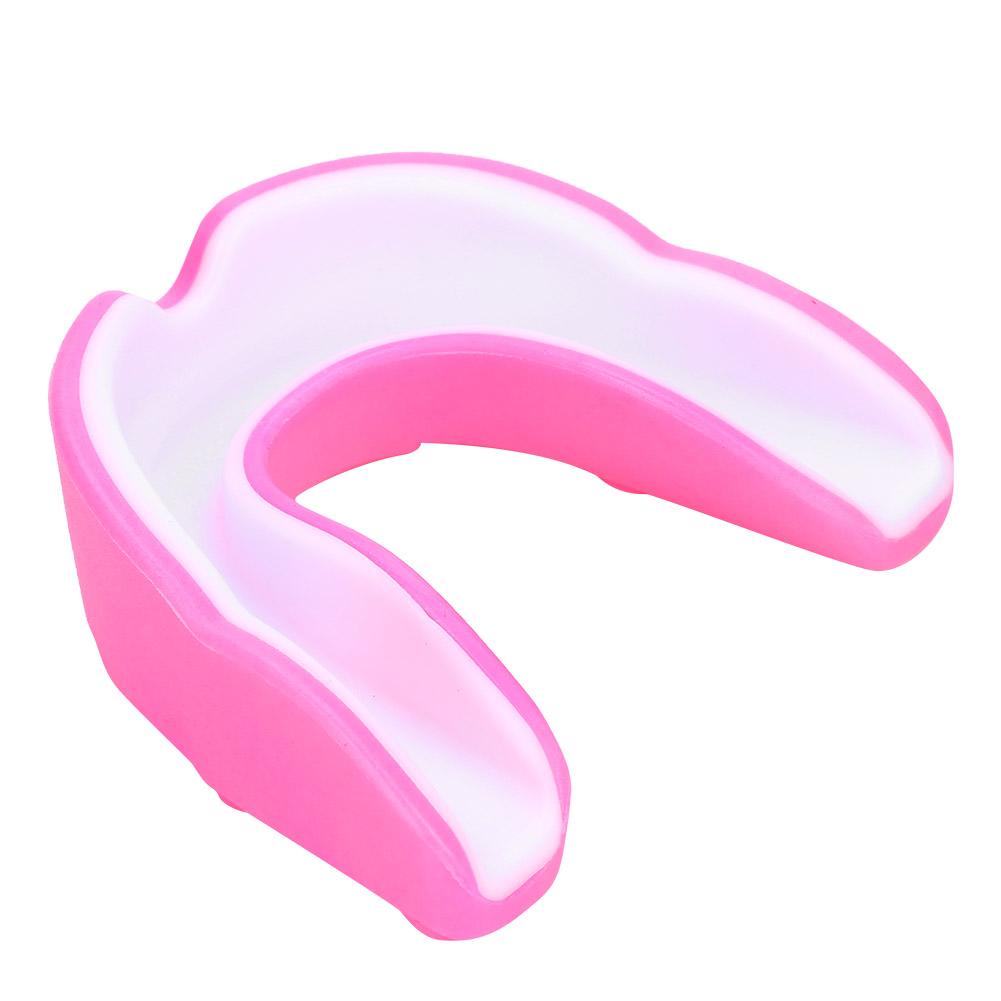 Durable EVA Adult Mouth Guard Teeth Tooth Protector Boxing Combat Accessory Pink & White