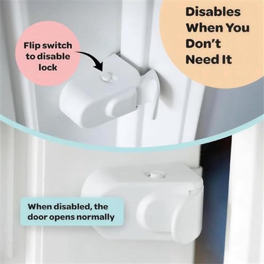 A89X Childproof Safety Lock for Interior Door,Snap on Door Lock Child Proof Door Lock,for Toddlers,Cats & Dogs for Parents B