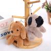 Cute Sitting Puppy Plush Keychain Realistic Dog Doll Backpack Charm Soft Stuffed Animal Birthday Gift For Kids