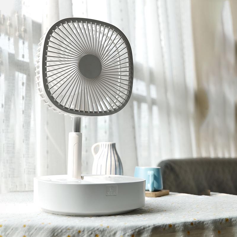 M1Y hordozható teleszkópos összecsukható ventilátor távirányítóval, USB töltéssel, csendes működéssel, fejrázással és időzítő funkcióval.