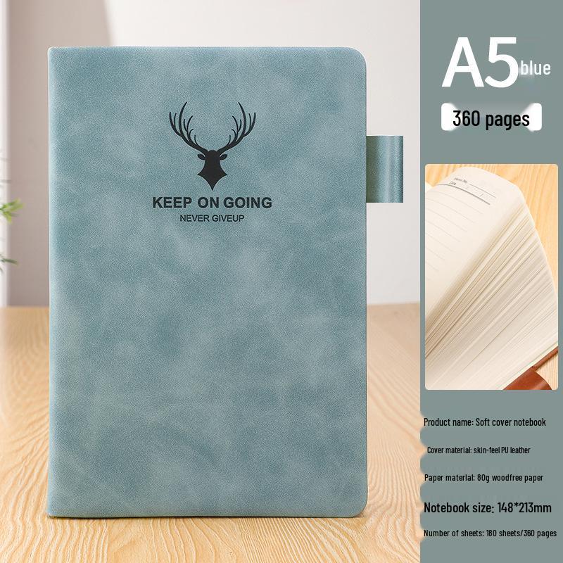 A5 Sheepskin Leather Business Notebook – Thick, Soft Cover for Meetings & Records