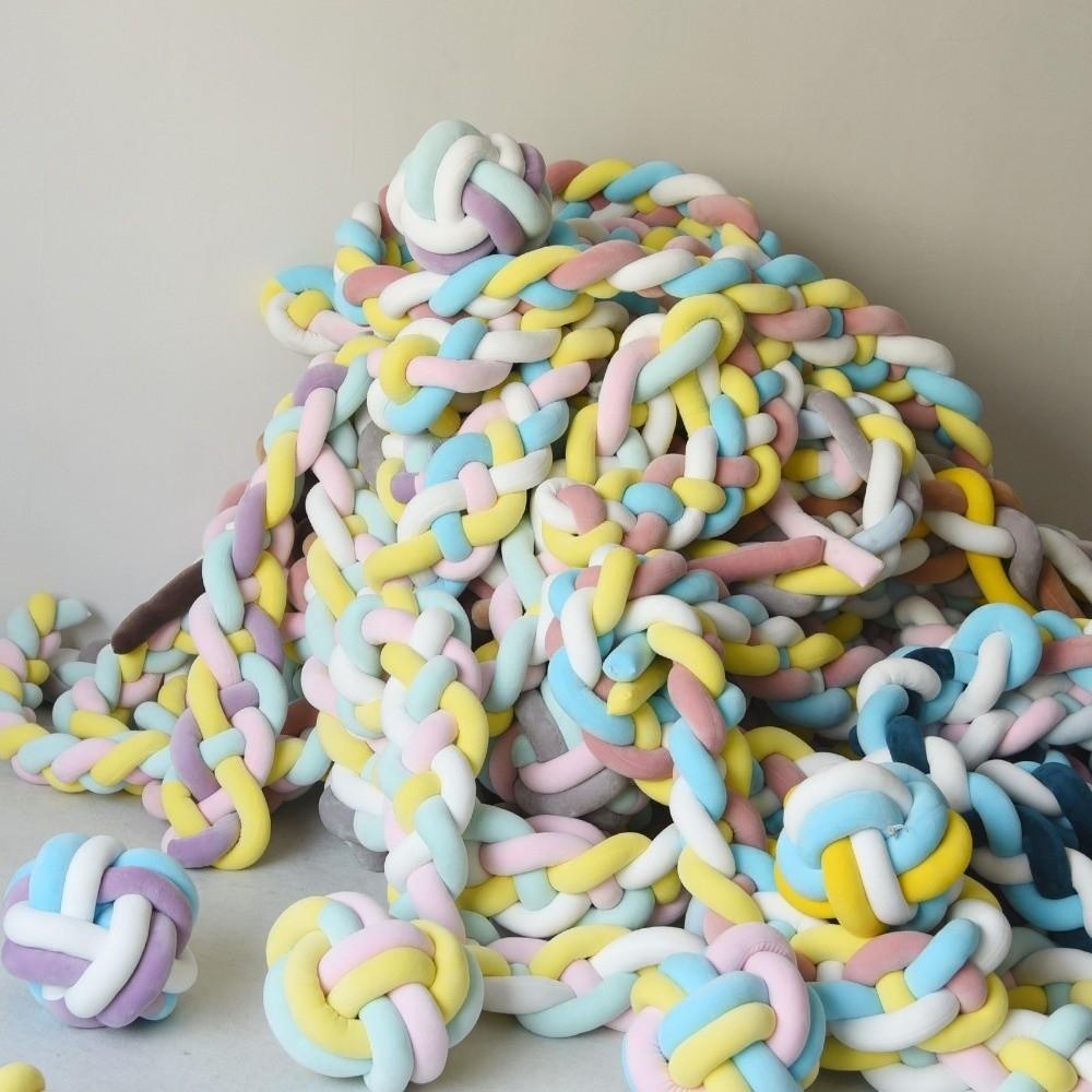 Handgefertigter Bettschutz Atmungsaktives Geflochtenes Kissen Babykrippenschutz Gitterbettumrandung Heimdekorationen