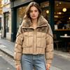 Winter Pelzkragen Daunen Baumwolle Kleidung Damen Kurz Neu Verdickt Brot Kleidung Jacke