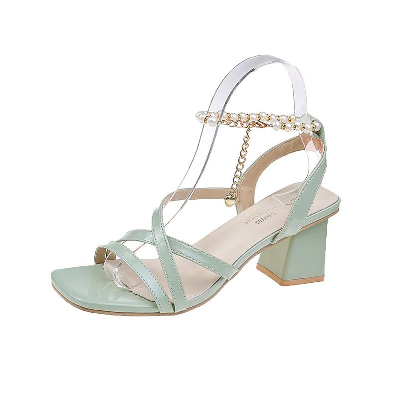 2019 New Spring Summer Square Toe Shallow Flock Narrow Bandage SimpleHigh Heels Sandals Women Fashion Tide 10C641 Black B 37 2019 New Spring Summer Square Toe Shallow Flock Narrow Bandage SimpleHigh Heels Sandals Women Fashion Tide 10C641 Black B 37