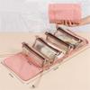 1PC 4 IN 1 Pink Detachable Makeup Bag Multifunction Minimalist Travel Women's Foldable Travel Cosmetic Storage Bag Washing Bag