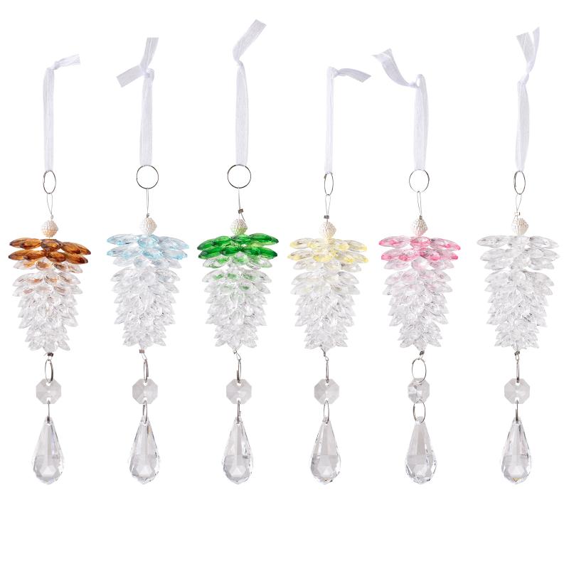 Set Ornamente de Crăciun Con de Pin Acrilic Transparent Decorațiuni Pom de Crăciun Pandantive Agățate Pentru Decor Acasă de Sărbători