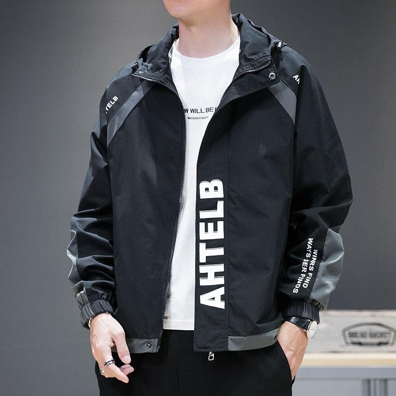 Jacket Men's Spring, Autumn and Winter New Ins Trend Hooded Casual Versatile Loose Jacket Top Clothes