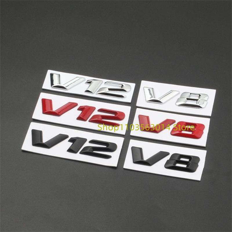 VOR3 New 3D Font Numbers Letters V8 V12 Emblem for M760i Series F01 F02 G11 G12 Car Trunk Nameplate Sticker Black Chrome
