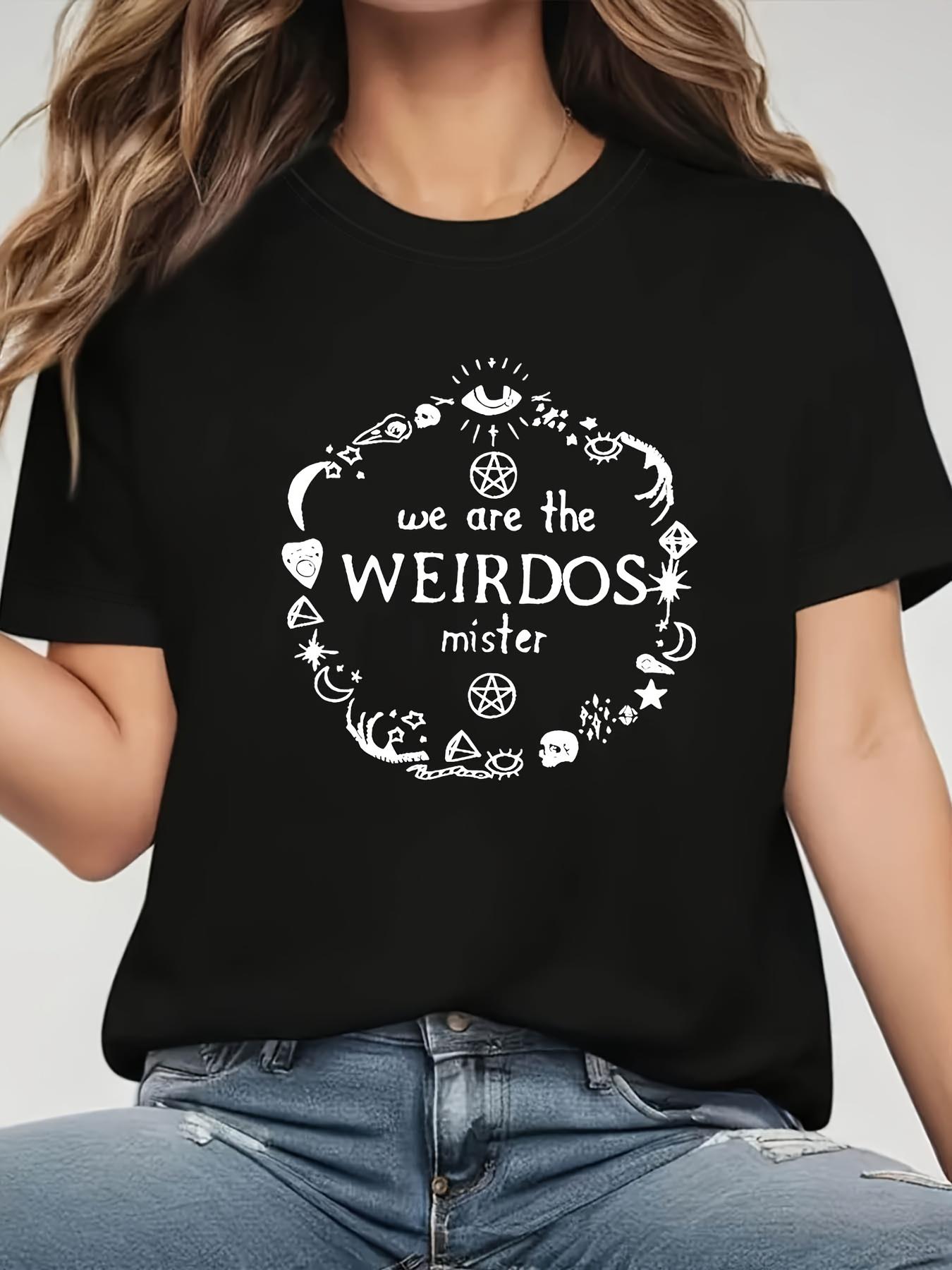 

European sizes We Are the WEIRDOS Mister Graphic Print T-shirt, Women s Clothing 4XL чорний